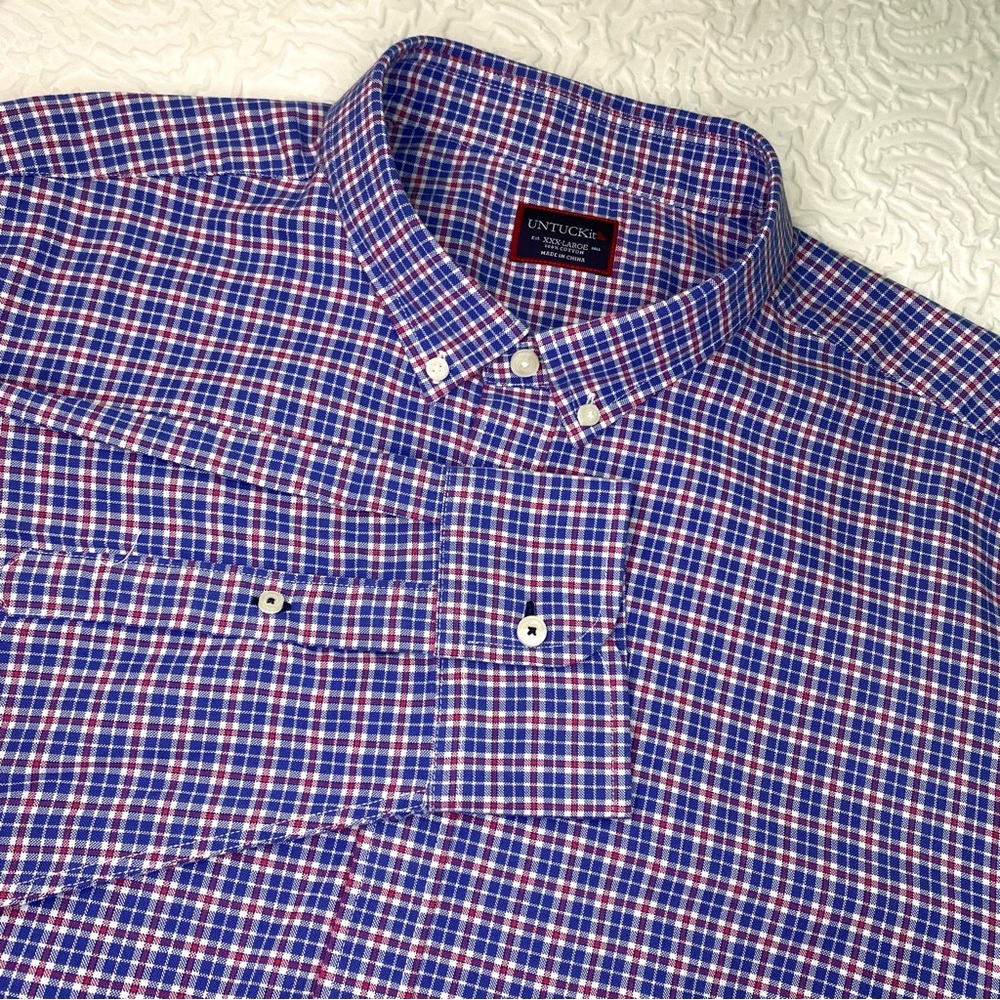 UNTUCKit Men’s Plaid Button Down Shirt XXXL New With Tags